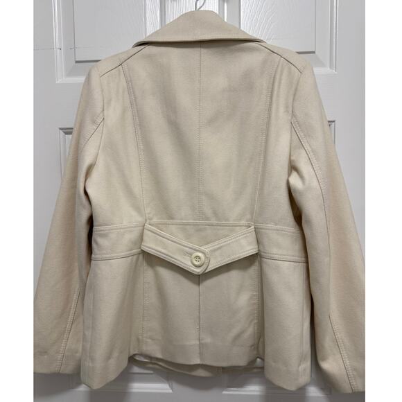 BY GUESS Cream Double Breasted Tailored Peacoat - XL - Picture 7 of 9